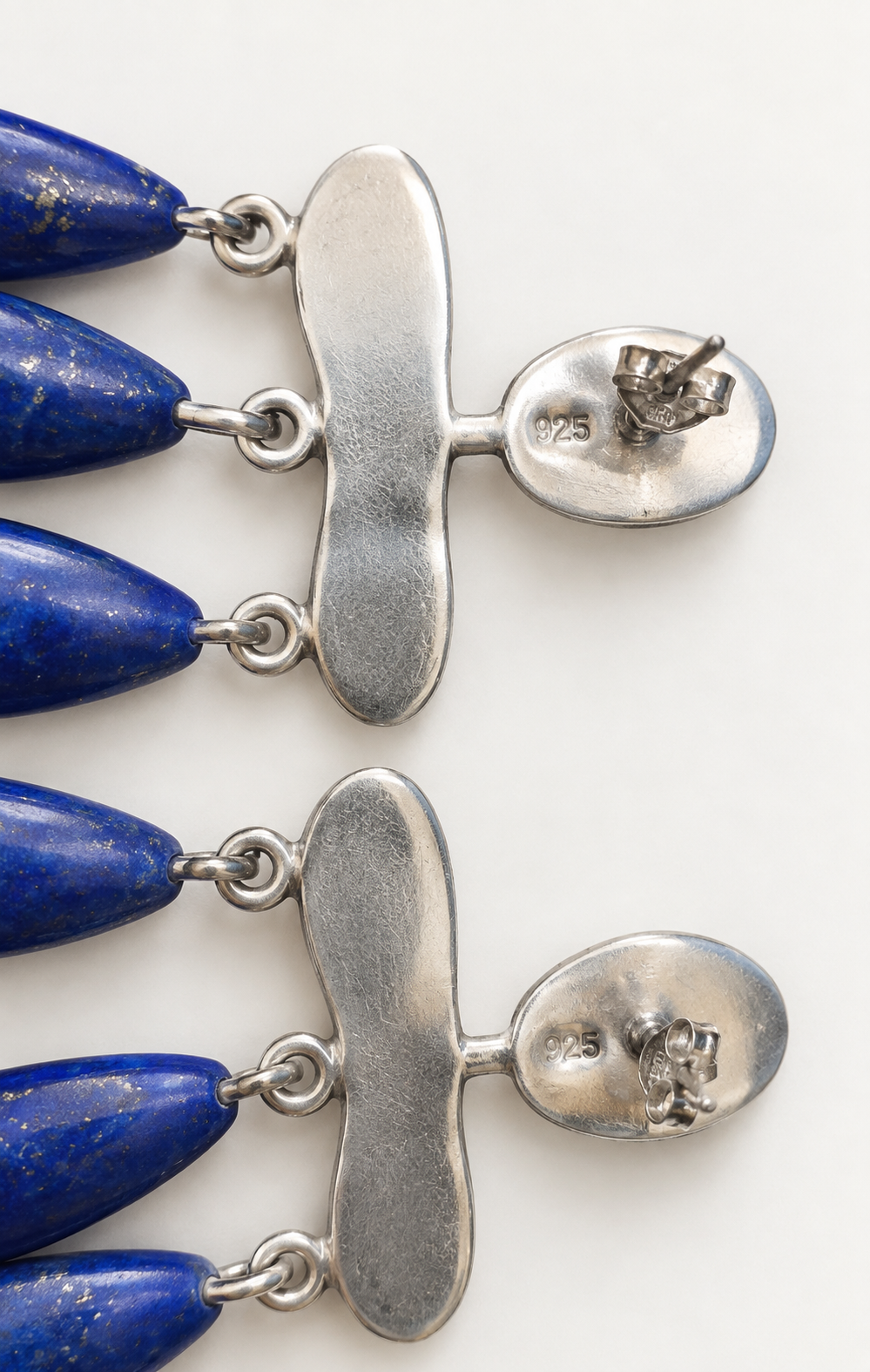 Rona earrings by Aql&Nafs – 925 sterling silver, lapis lazuli