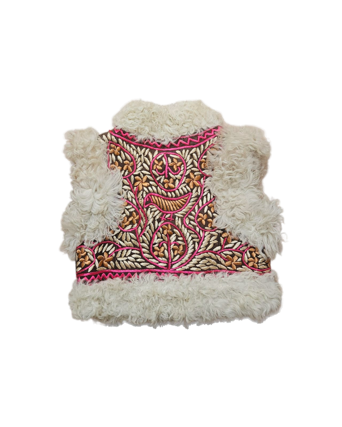 Parisa handmade Afghan vest by Aql&Nafs – hand embroidery, shearling