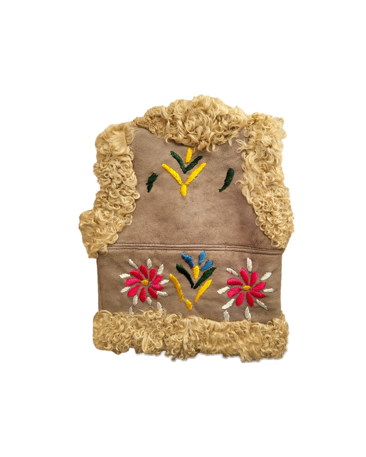 Eliana kids Afghan vest by Aql&Nafs in natural lambskin and shearling