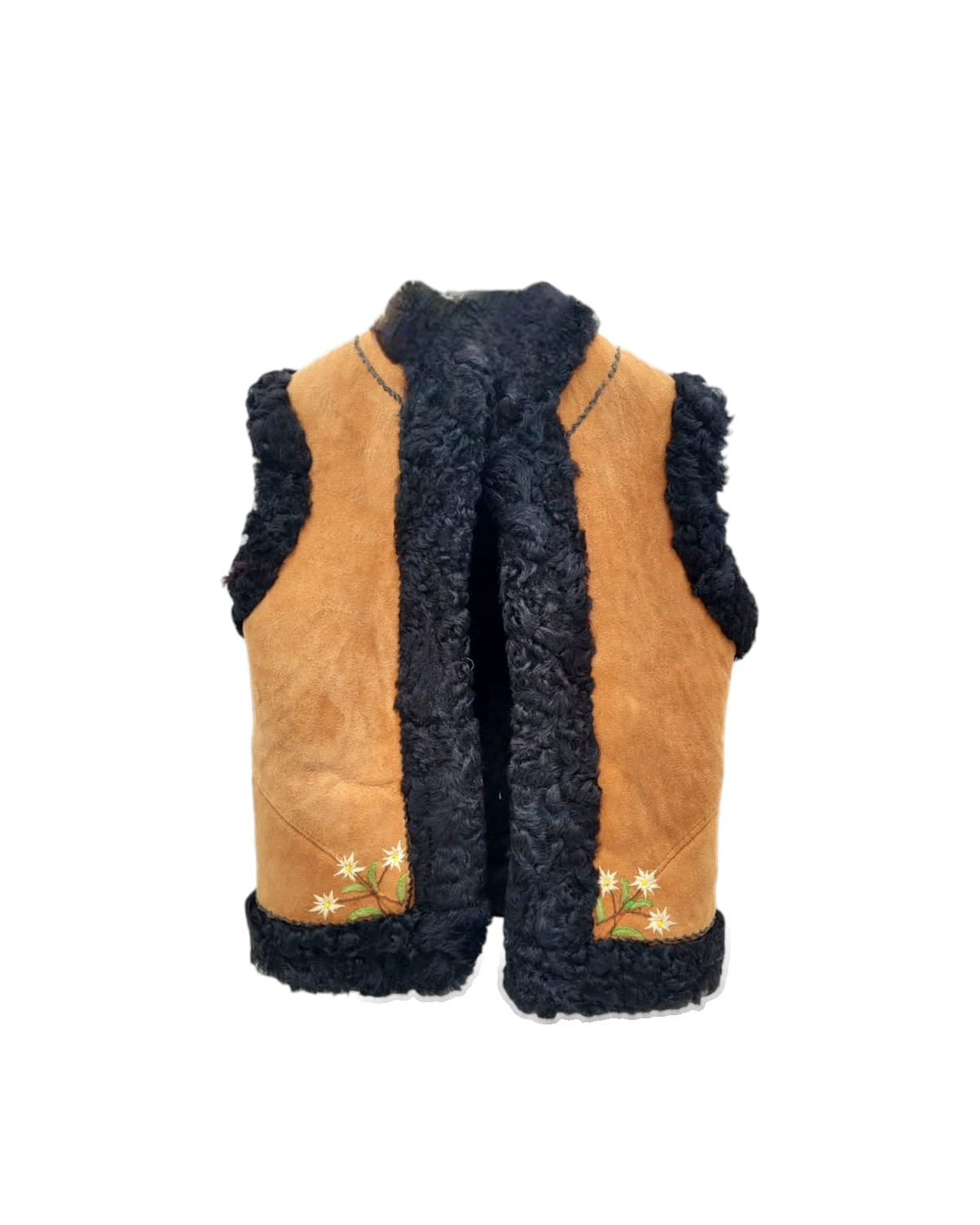 Nikil kids Afghan vest by Aql&Nafs in natural leather and lambskin