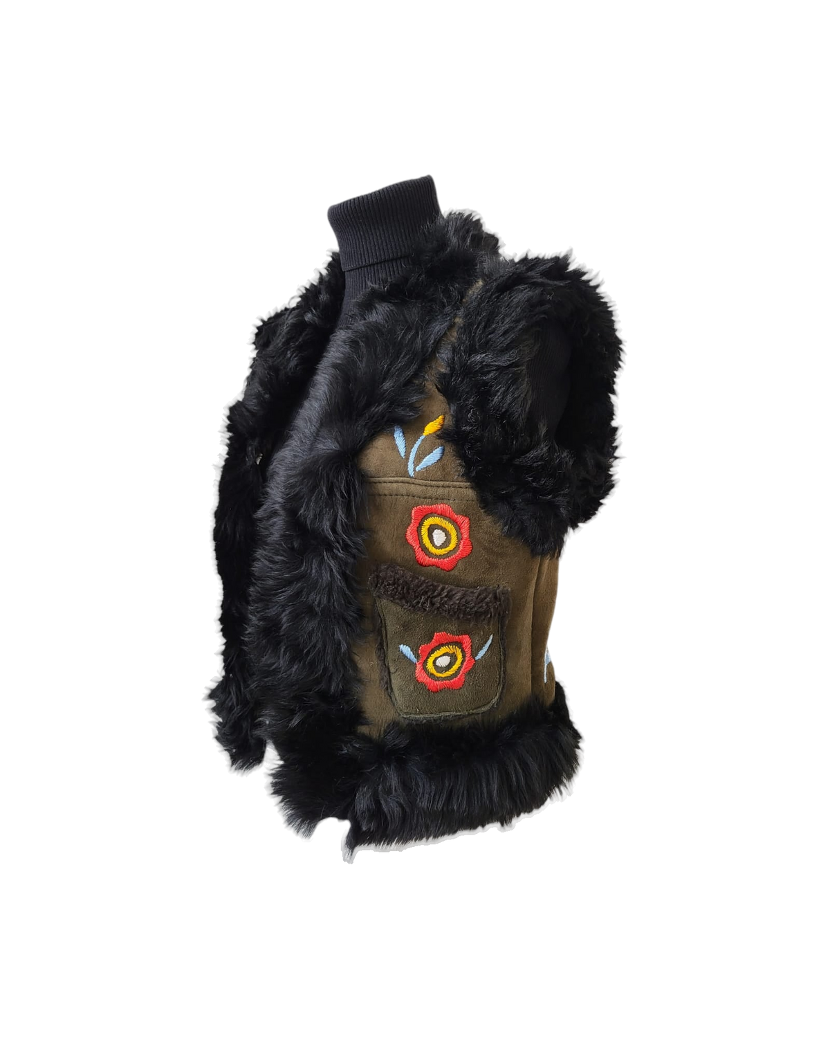 Salma women's Afghan vest by Aql&Nafs in natural lambskin and shearling