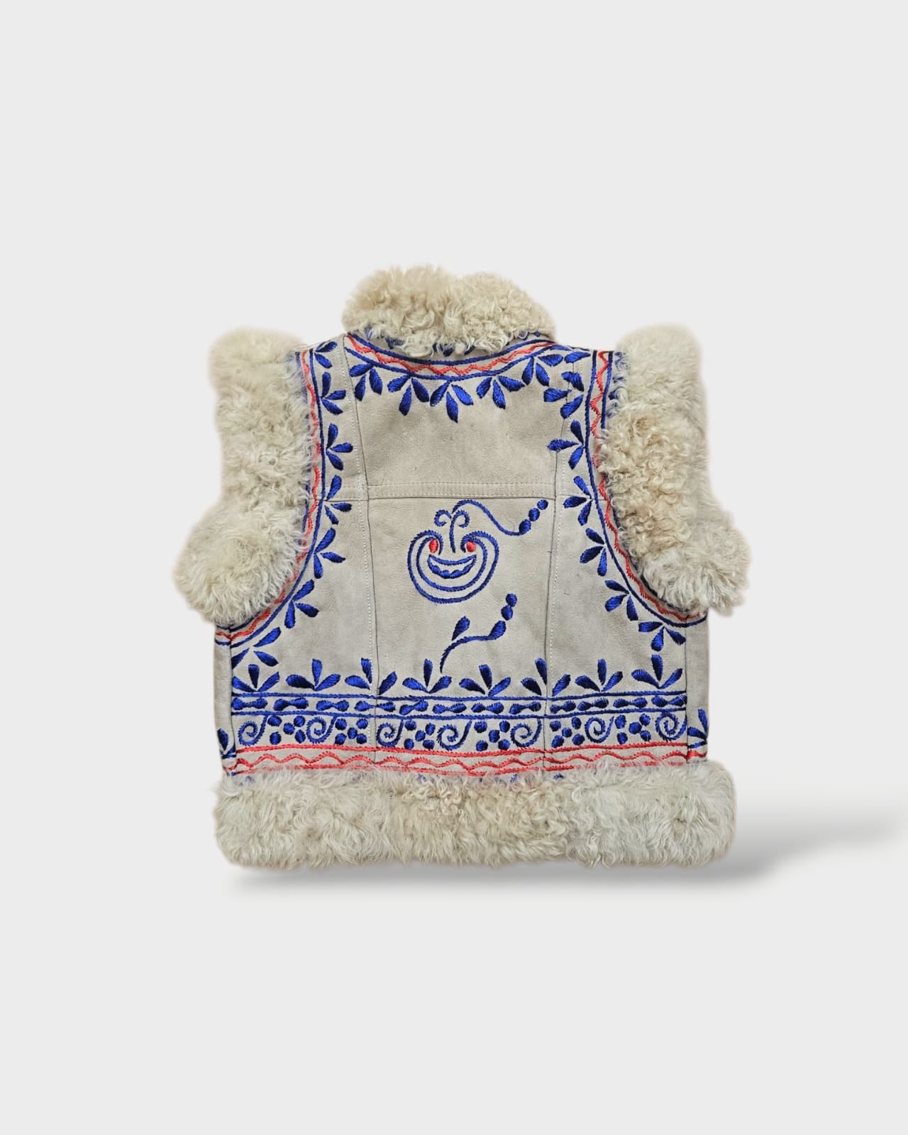 Nasrin Shearling Vest: Afghan Floral Embroidery | Aql&Nafs