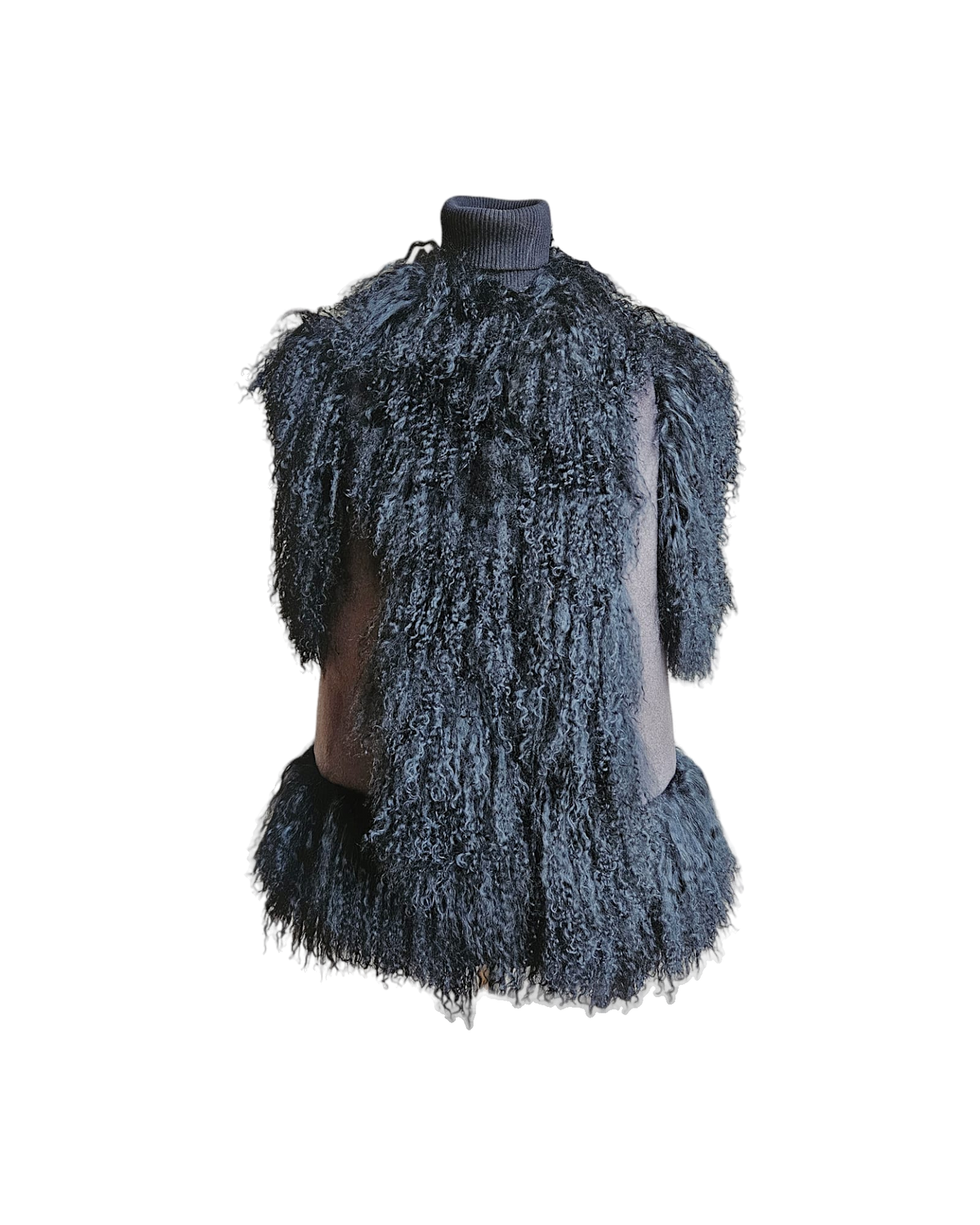 Mila vest by Aql&Nafs in natural cashmere-wool with shearling trim