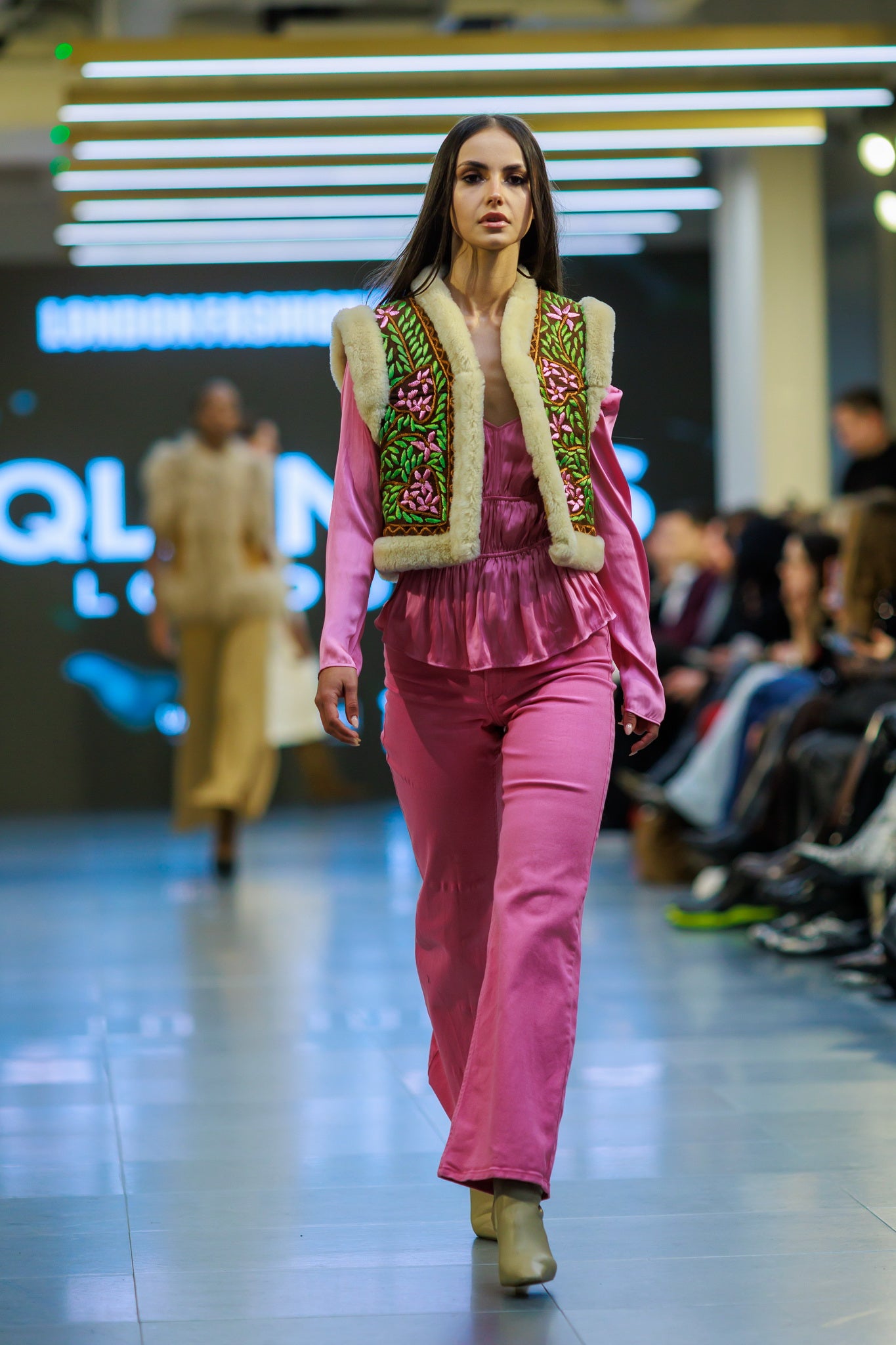 Nasrin Shearling Vest: Afghan Floral Embroidery | Aql&Nafs